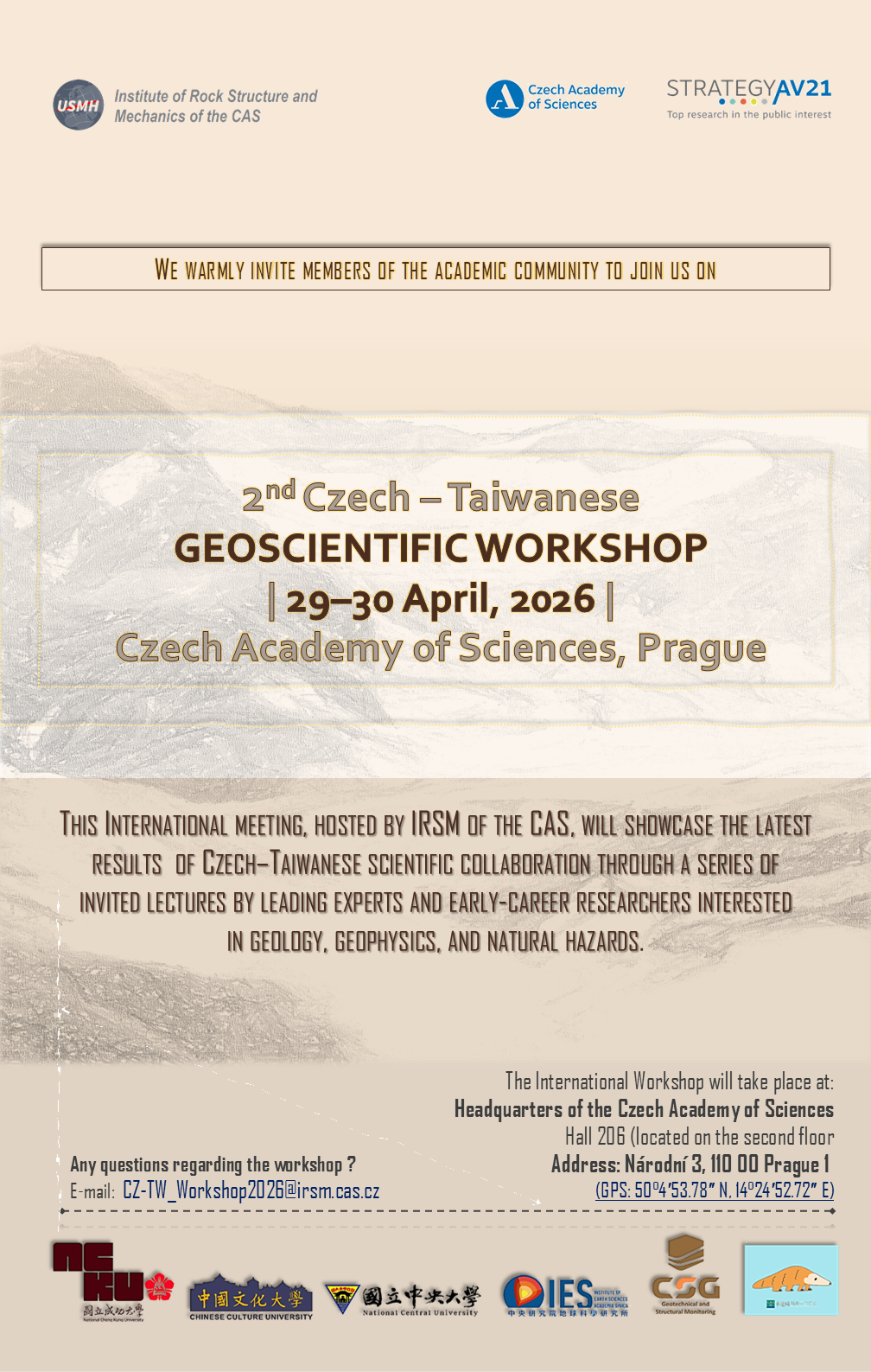 Czech – Taiwanese GEOSCIENTIFIC WORKSHOP